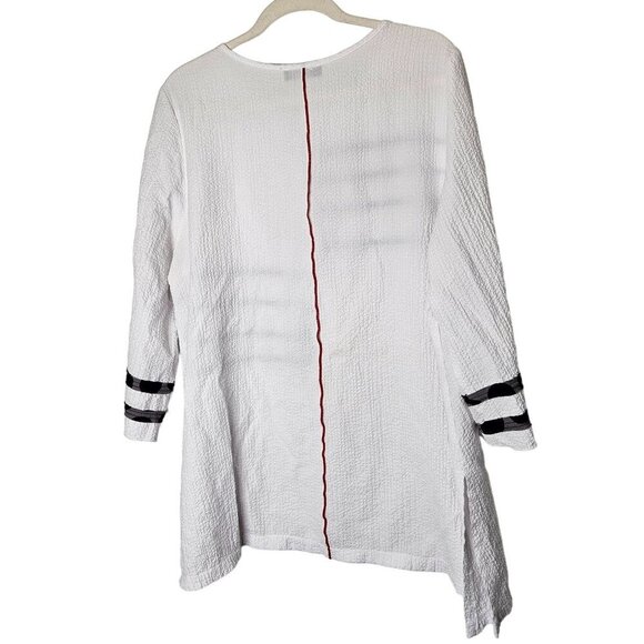 MOONLIGHT Asymmetrical Tunic Stripes Polka Dots Geometric Artsy Art Your Wear L - Picture 2 of 8